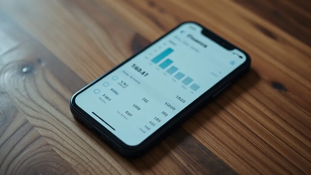 A close up of a modern smartphone showing a clean financial