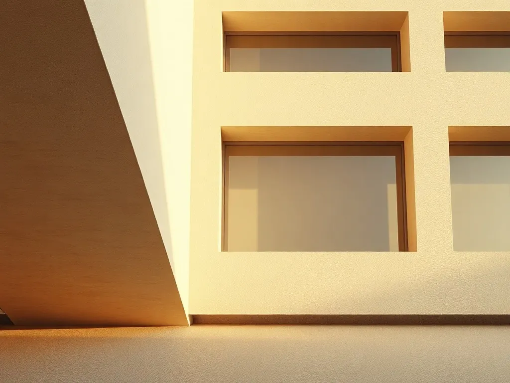 Abstract architectural lines of a modern building in beige a